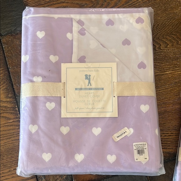 Pottery Barn Kids Purple and White Duvet Cover - Picture 3 of 3